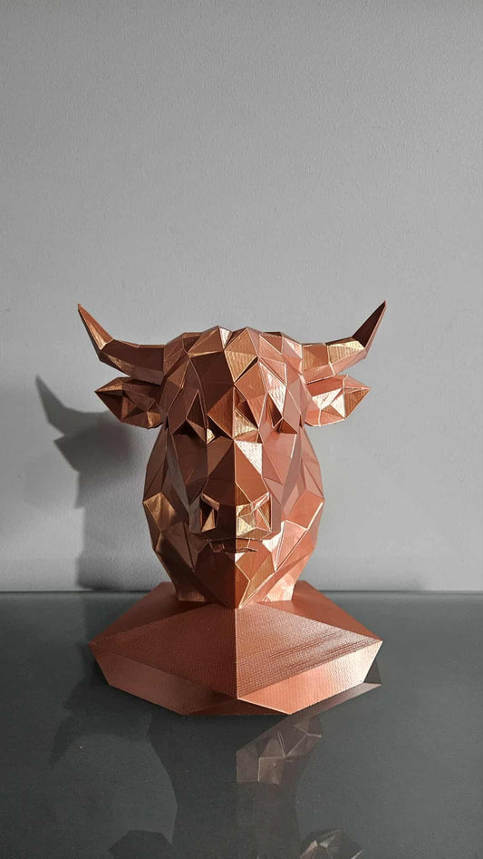 Low Poly Cow Statue